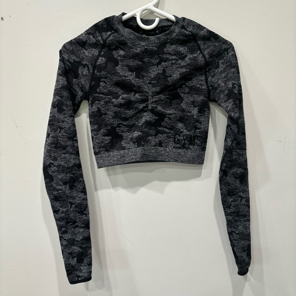 Gymshark Camo Adapt Seamless Cropped Top Women’s Size Small